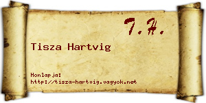 Tisza Hartvig névjegykártya